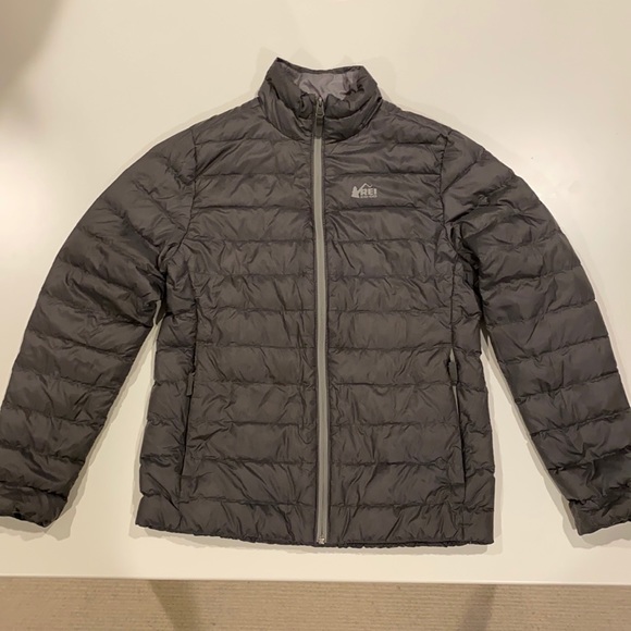 REI Other - REI puffy jacket.  Girls large 14-16.  Grey.  Front zip and secure zip pockets.